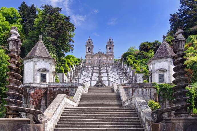 Stairway to the church of Bom Jesus do Monte in Braga