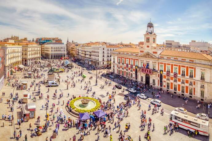The Puerta del Sol square