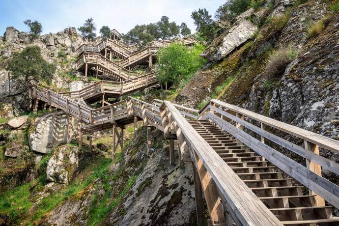 Staircase of the Paiva Walkways meandering through the rocky slope